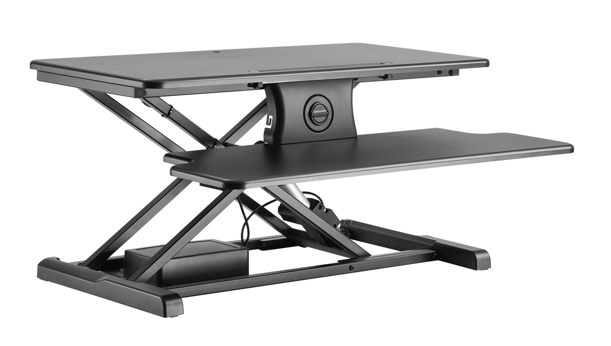 . BRATECK Electric Scissor Lift Desktop SitStand Workstation.