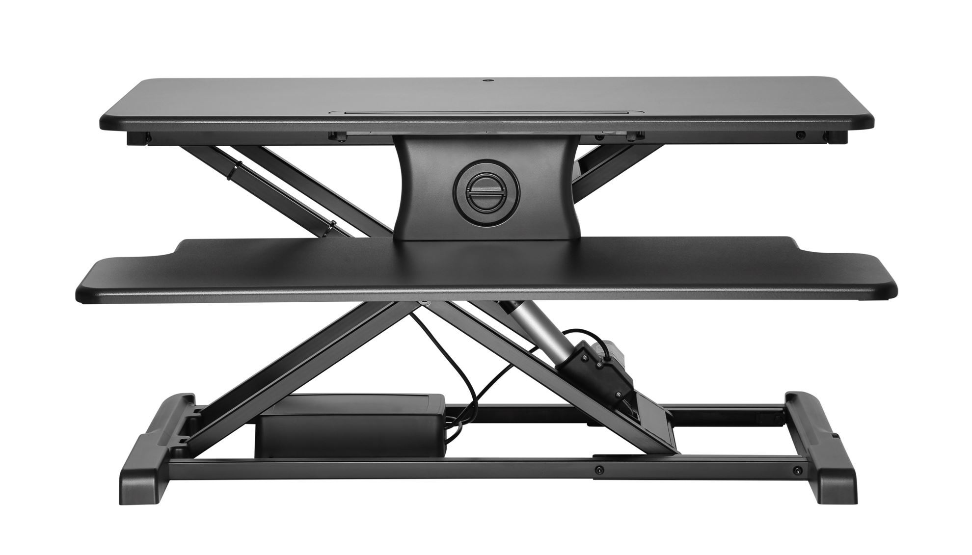 . BRATECK Electric Scissor Lift Desktop SitStand Workstation.
