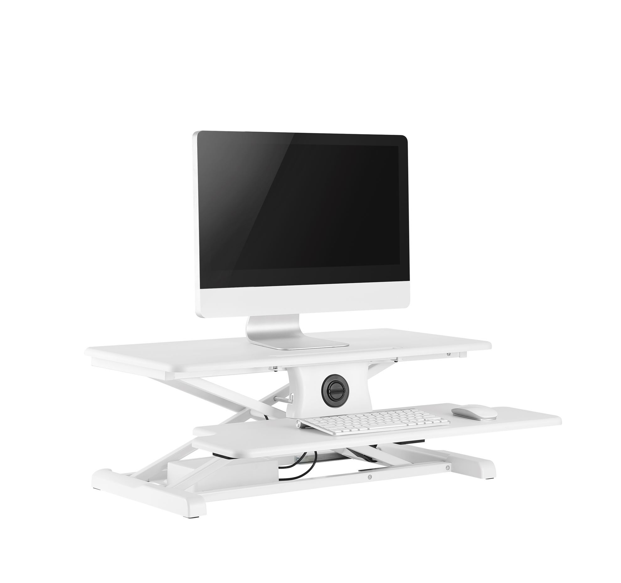 . BRATECK Electric Scissor Lift Desktop SitStand Workstation.