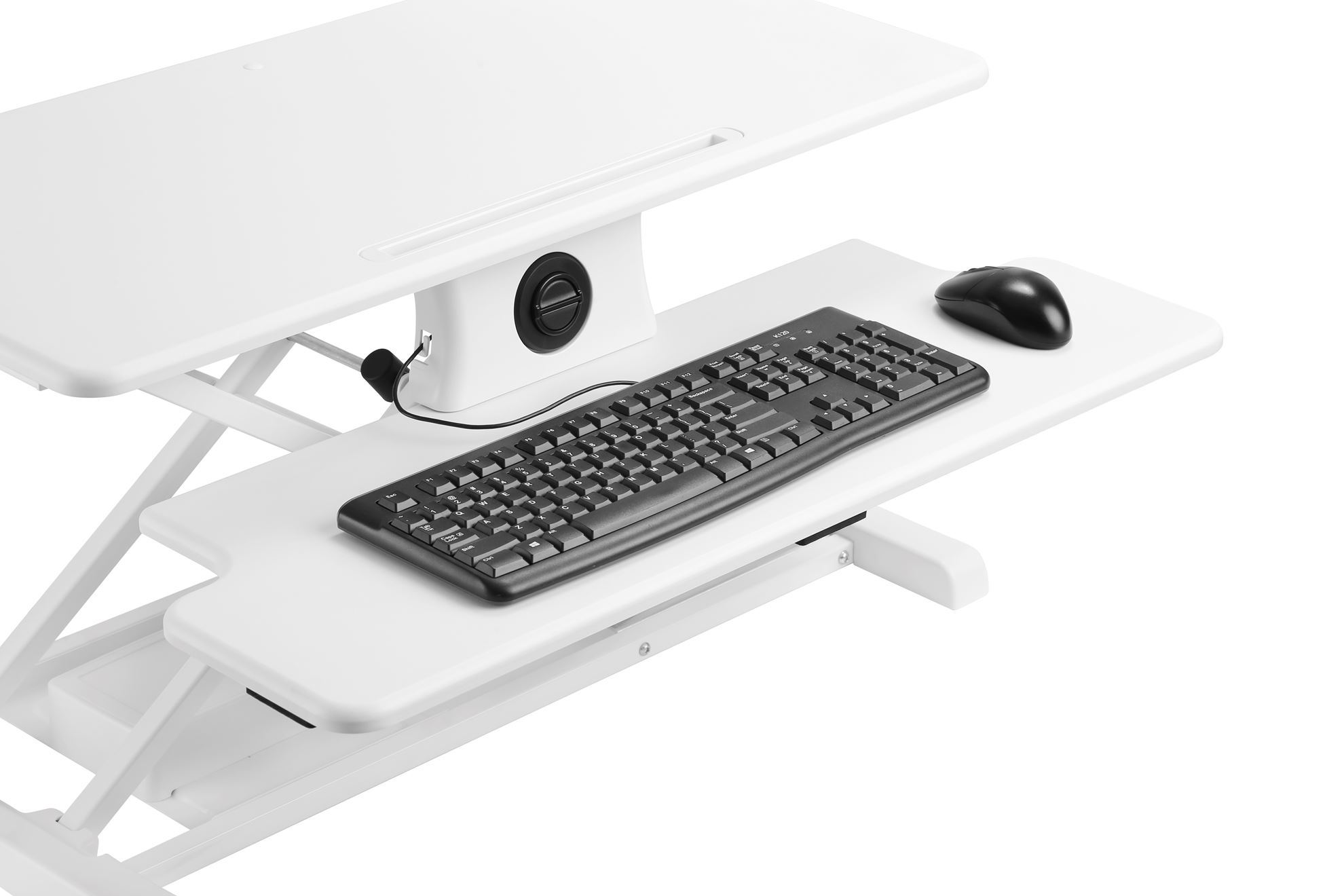 . BRATECK Electric Scissor Lift Desktop SitStand Workstation.