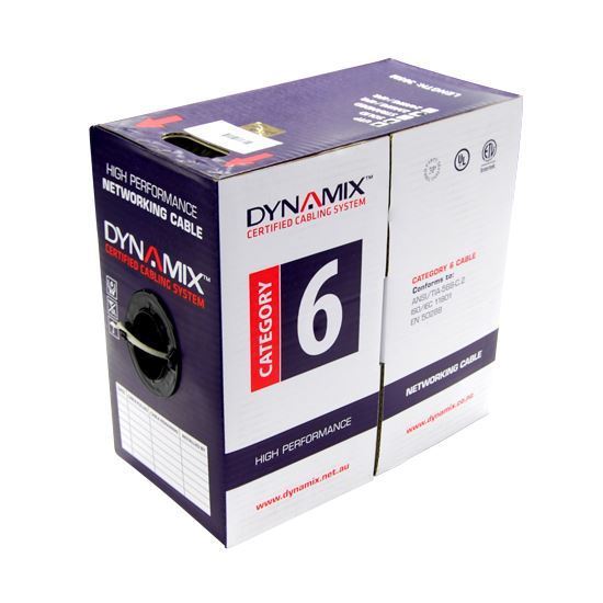Picture of DYNAMIX 305M Cat6 Yellow UTP STRANDED Cable Roll 250MHz,