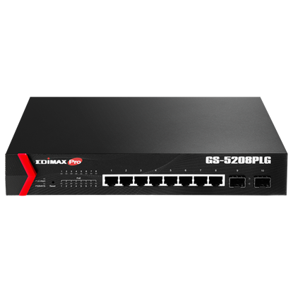 Picture of EDIMAX 8 Port Gigabit PoE+ Web Smart Switch with 2 SFP Slots.