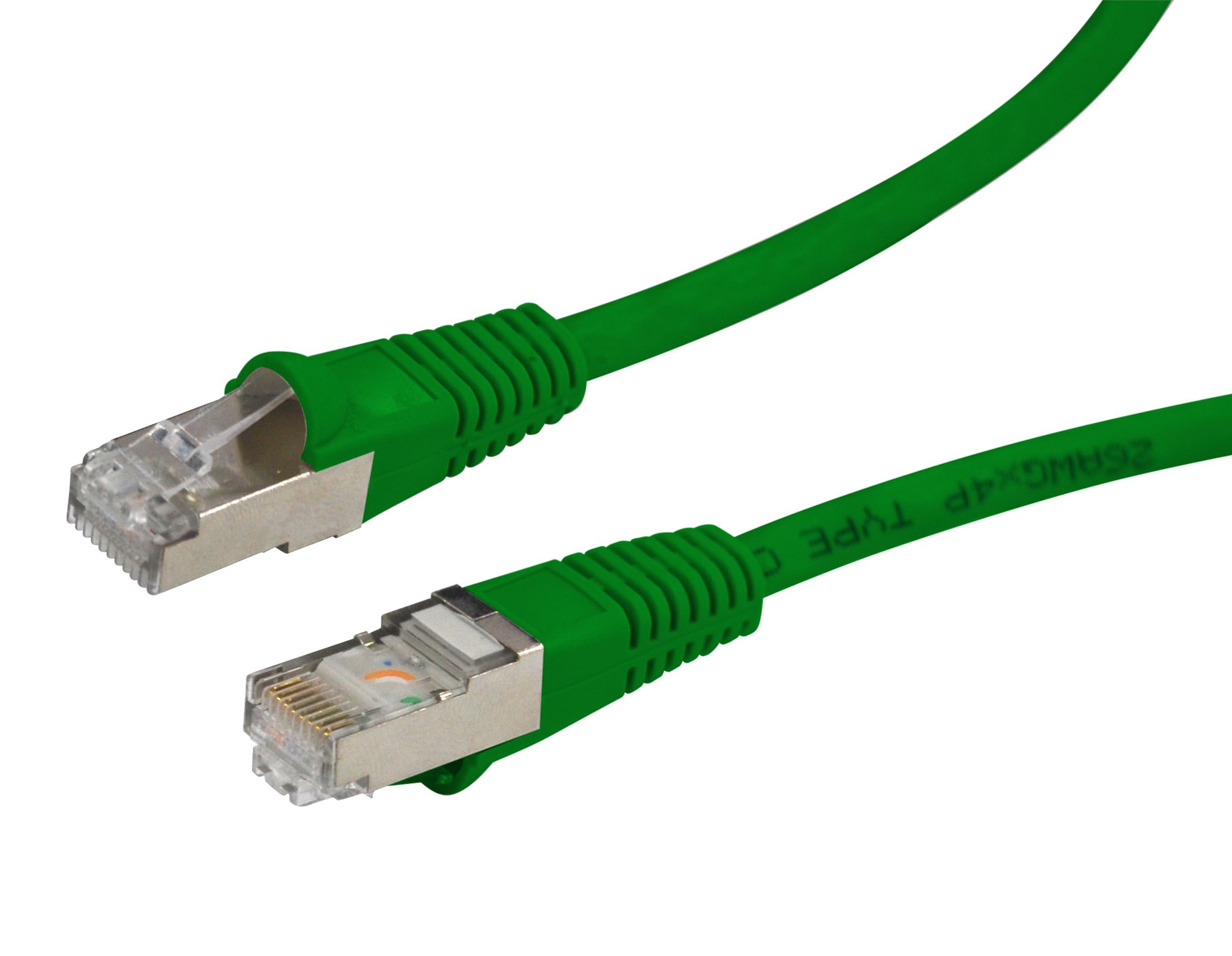 . DYNAMIX 1m Cat6A Green SFTP 10G Patch Lead. (Cat6 Augmented) 500MHz