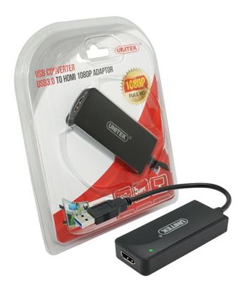 Picture of UNITEK USB-A 3.0 to HDMI  Adapter. Convert USB to HDMI. Supports Full