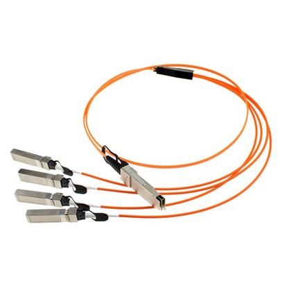 Picture of DYNAMIX 5m 40G AOC QSFP to 4x 10G SFP+ cable.