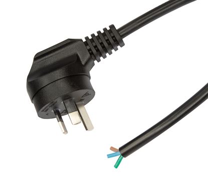 Picture of DYNAMIX 2M 3-Pin Right-Angled Plug to Bare End, 3 Core 1mm Cable,