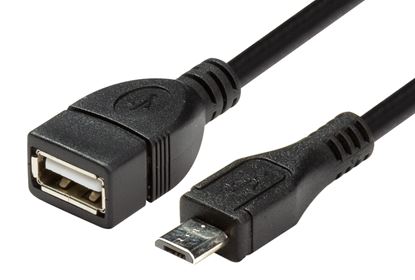 Picture of DYNAMIX 0.1m USB 2.0 Micro-B Male to USB-A Female Adapter. OTG