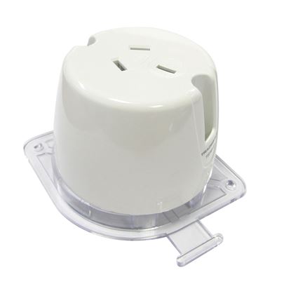 Picture of TRADESAVE Single Plug Base Socket. (4 TERMINALS). Bright white. Heat