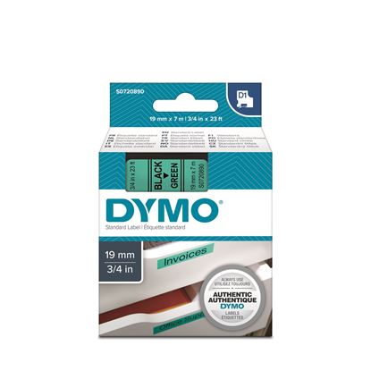 Picture of DYMO Genuine D1 Label Cassette Tape 19mm x 7M,  Black on Green