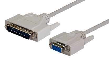 Picture of DYNAMIX 2m PC AT Serial Printer Cable - Moulded. DB9F/DB25M