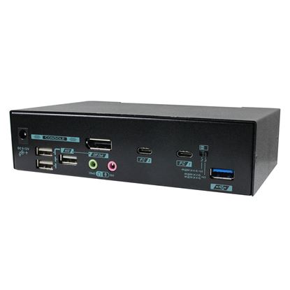 Picture of REXTRON 4K UHD USB-C 2 Port KVM Switch with DP Output& USB-Audio