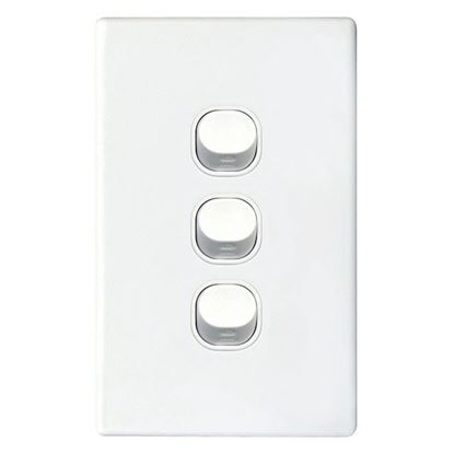 Picture of TRADESAVE 16A 2-Way Vertical 3 Gang Switch. Moulded in Flame Resistant
