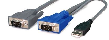 Picture of REXTRON 3m, 2-to-1 USB KVM Switch Cable.