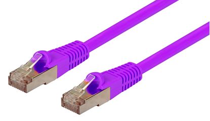 Picture of DYNAMIX 1m Cat6A Purple SFTP 10G Patch Lead. (Cat6 Augmented) 500MHz