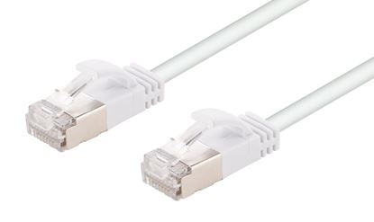 Picture of DYNAMIX 0.25m Cat6A S/FTP White Slimline Shielded 10G Patch Lead