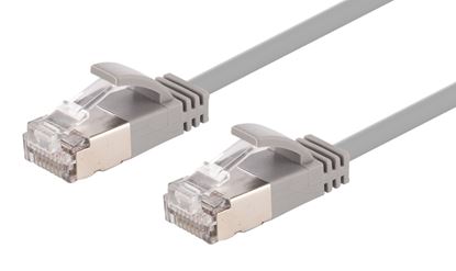 Picture of DYNAMIX 0.25m Cat6A S/FTP Grey Slimline Shielded 10G Patch Lead