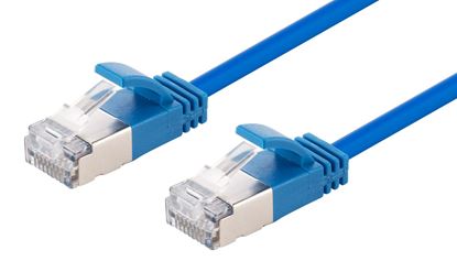 Picture of DYNAMIX 1m Cat6A S/FTP Blue Slimline Shielded 10G Patch Lead
