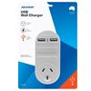 Picture of JACKSON Single Plug USB Wall Charger, 2x USB Charging Outlets