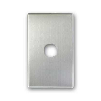 Picture of TRADESAVE Switch Cover Plate, 1 Gang, Silver Aluminium.