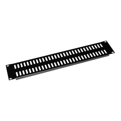 Picture of DYNAMIX AV Rack 2RU metal blanking panel with vented holes, with