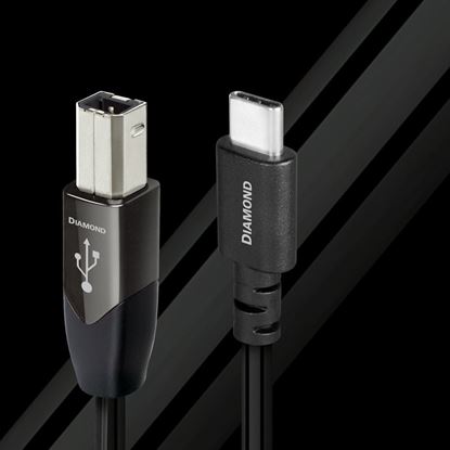 Picture of AUDIOQUEST Diamond 1.5M USB-B to USB-C. 100% perfect-surface silver