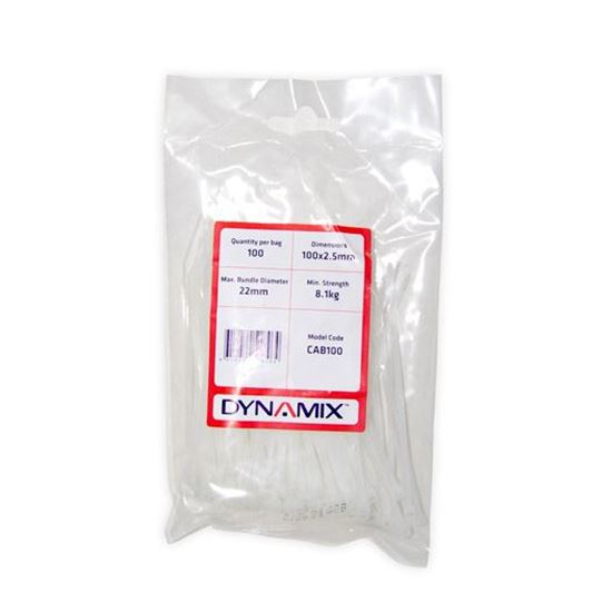 Picture of DYNAMIX 100mm x 2.5mm Cable Tie (Packs of 100)