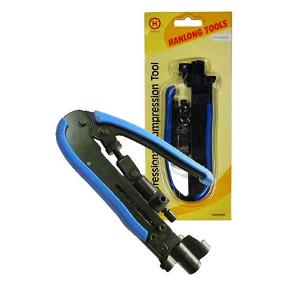 Picture of HANLONG Compression Crimp Tool for RG59/RG6 F/BNC/RCA and RG11 F