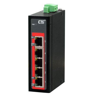 Picture of CTC UNION 5 Port Fast Ethernet Unmanaged Switch.  -40C~+75C.