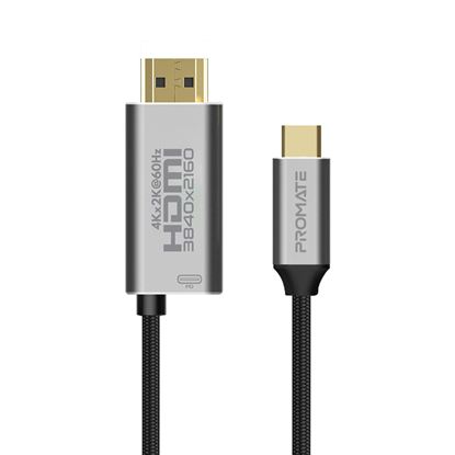 Picture of PROMATE 1.8m USB-C Fabric Braided Cable to 4K HDMI.