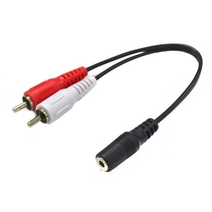 Picture of DYNAMIX 200mm Stereo 3.5mm Female to 2 RCA Male Cable