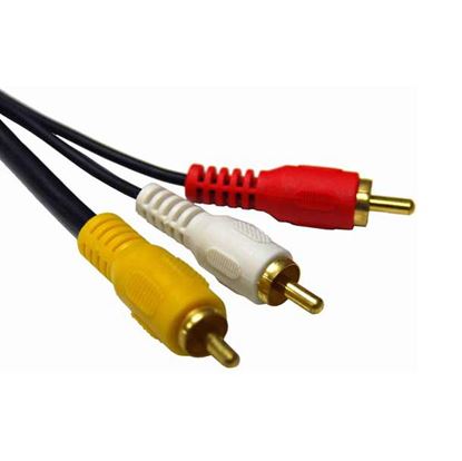 Picture of DYNAMIX 2m RCA Audio Video Cable, 4 to 3 RCA Plugs. Yellow RG59