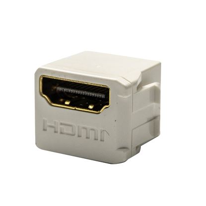 Picture of DYNAMIX HDMI 2.0 Keystone Coupler Length 19.2mm, Gold-Plated, WHITE