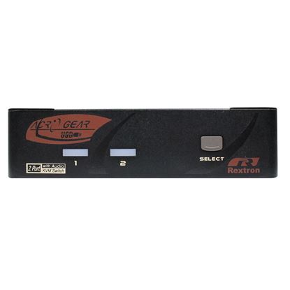 Picture of REXTRON 2 Port DVI/USB KVM Switch with Audio, Black Colour.