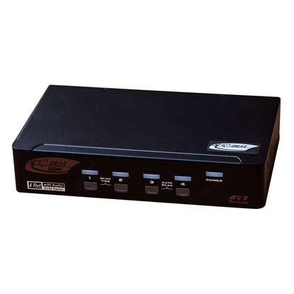 Picture of REXTRON 4 Port DVI/USB KVM Switch with Audio, Black Colour.