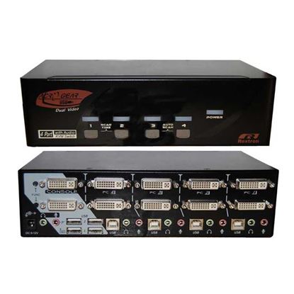Picture of REXTRON 4 Port Dual-View DVI/USB KVM Switch with Audio.