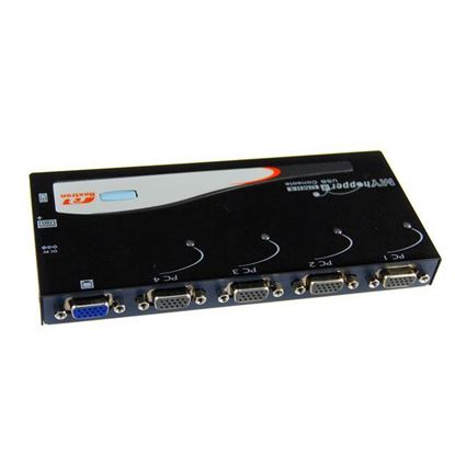 Picture of REXTRON 4 Port USB KVM Switch. Share 1x USB k/b/USB Mouse/Video