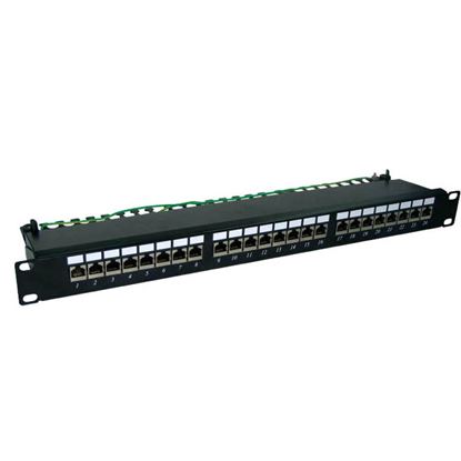 Picture of DYNAMIX 24 Port Cat6 Shielded Patch Panel 19'. T568A & T568B