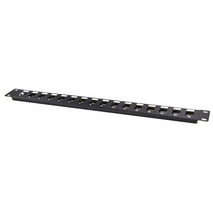 Picture of DYNAMIX 19' 16 Port Unloaded Patch Panel Keystone Inserts, 1RU