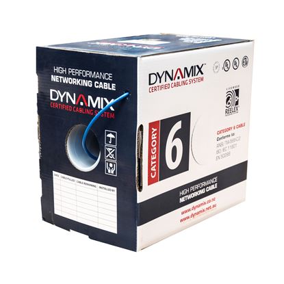 Picture of DYNAMIX 305m Cat6 Blue UTP SOLID Cable Roll, 250MHz, 23AWGx4P, PVC