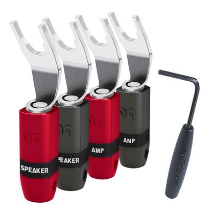 Picture of AUDIOQUEST multi-spade 4 pack silv. SureGrip 300, direct-silver over