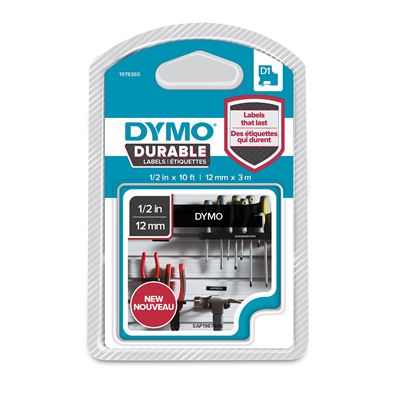 Picture of DYMO Genuine D1 Extra-Strength Durable Labels. 12mm x 3m white