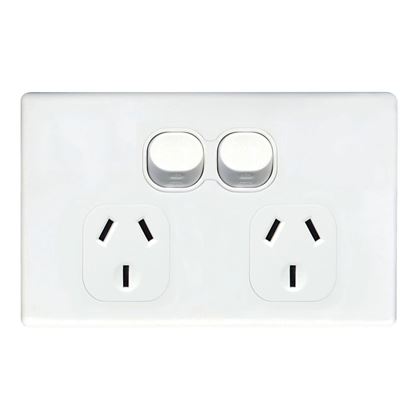 Picture of TRADESAVE Slim 10A Double Power Point. Removable Cover. Moulded in