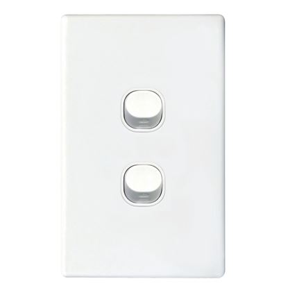 Picture of TRADESAVE 16A 2-Way Vertical 2 Gang Switch. Moulded in Flame Resistant