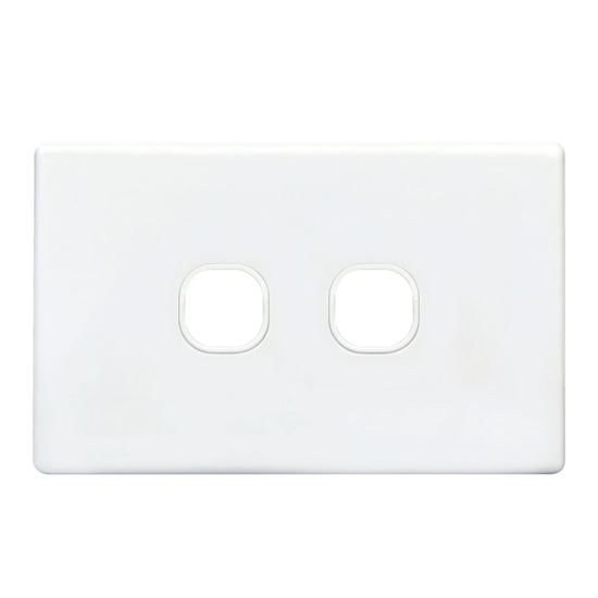 Picture of TRADESAVE Slim Switch Plate ONLY. 2 Gang. Accepts all Tradesave