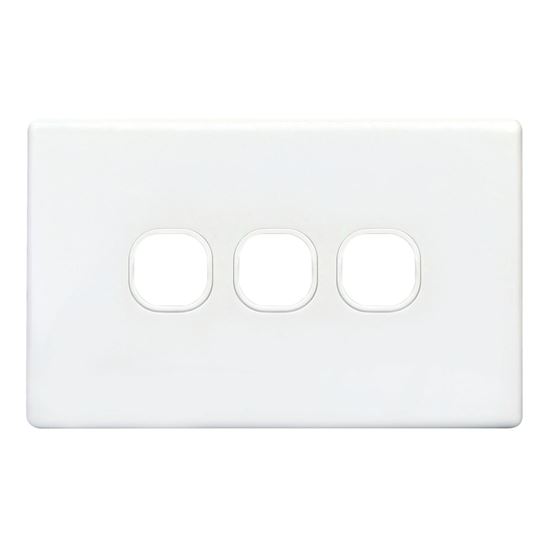 Picture of TRADESAVE Slim Switch Plate ONLY. 3 Gang. Accepts all Tradesave