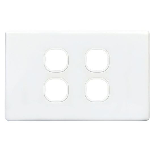 Picture of TRADESAVE Slim Switch Plate ONLY. 4 Gang. Accepts all Tradesave