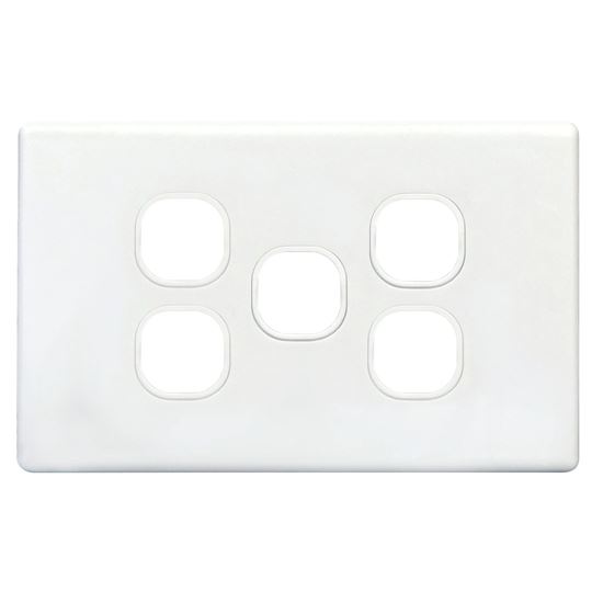 Picture of TRADESAVE Slim Switch Plate ONLY. 5 Gang. Accepts all Tradesave