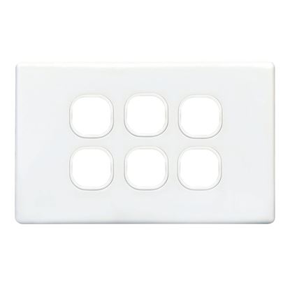 Picture of TRADESAVE Switch Plate ONLY. 6 Gang Accepts all Tradesave Mechanisms.