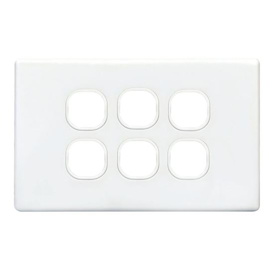 Picture of TRADESAVE Switch Plate ONLY. 6 Gang Accepts all Tradesave Mechanisms.