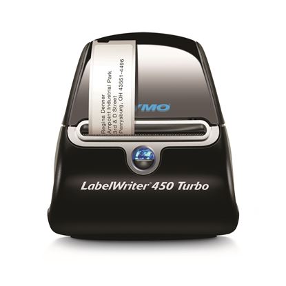 Picture of DYMO LabelWriter 450 Turbo Label Printer. Print up to 71 four-line